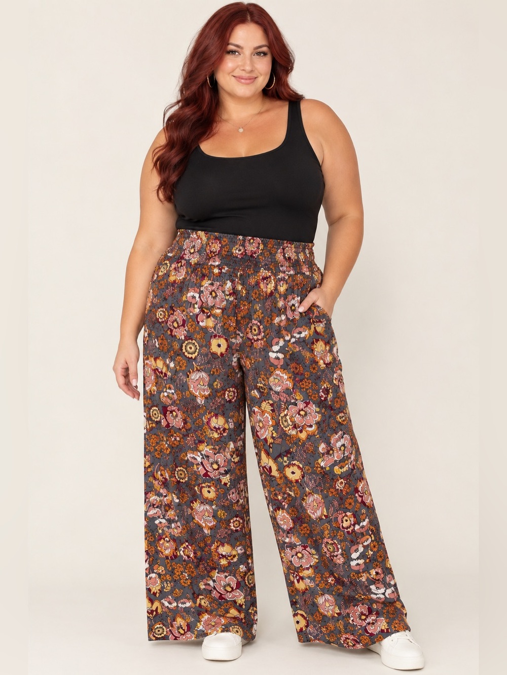 Rustyydustty Floral Wide-Leg Pull-On Pants. Size 1X. EUC
